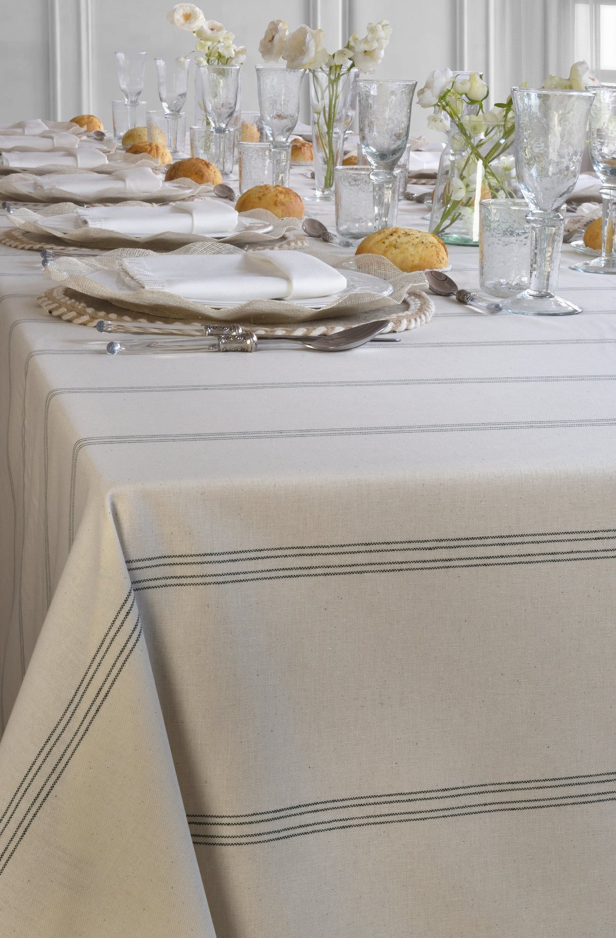 'Black Line' Spill-Resistant Tablecloth