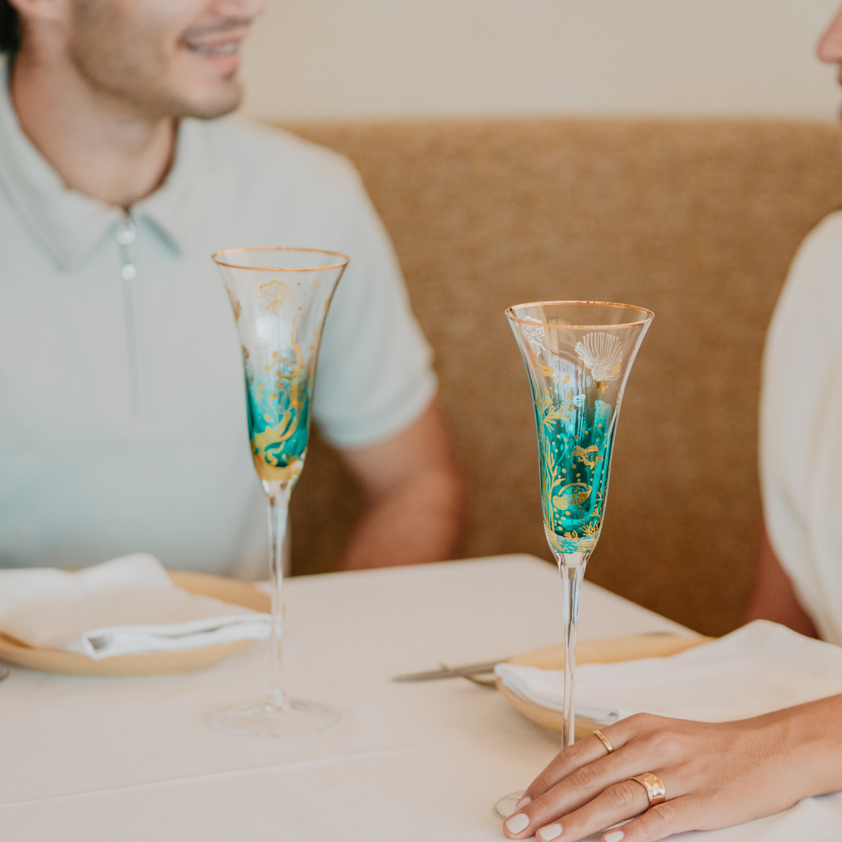 'Ocean Majesty' Champagne Flutes