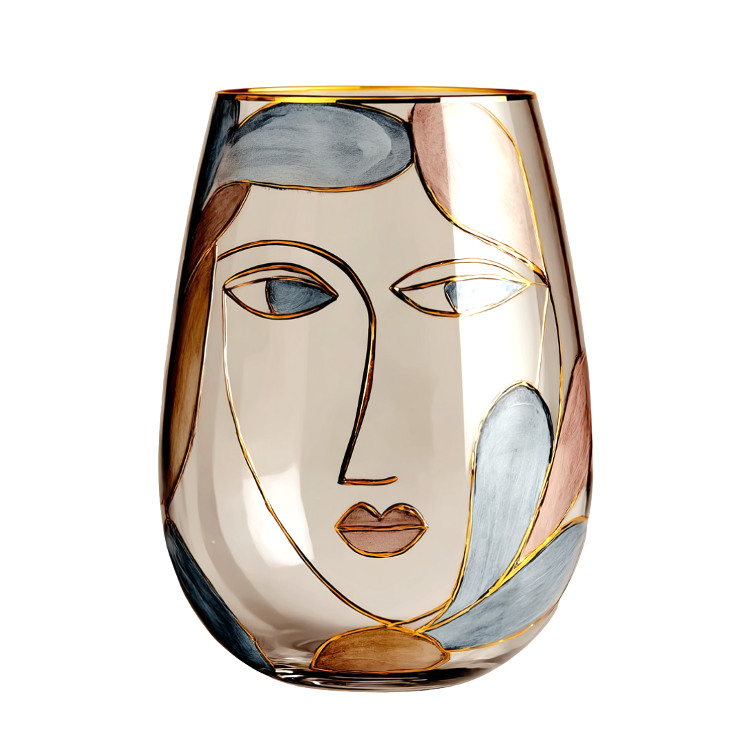 'Dreaming Faces' Stemless Wine Glass