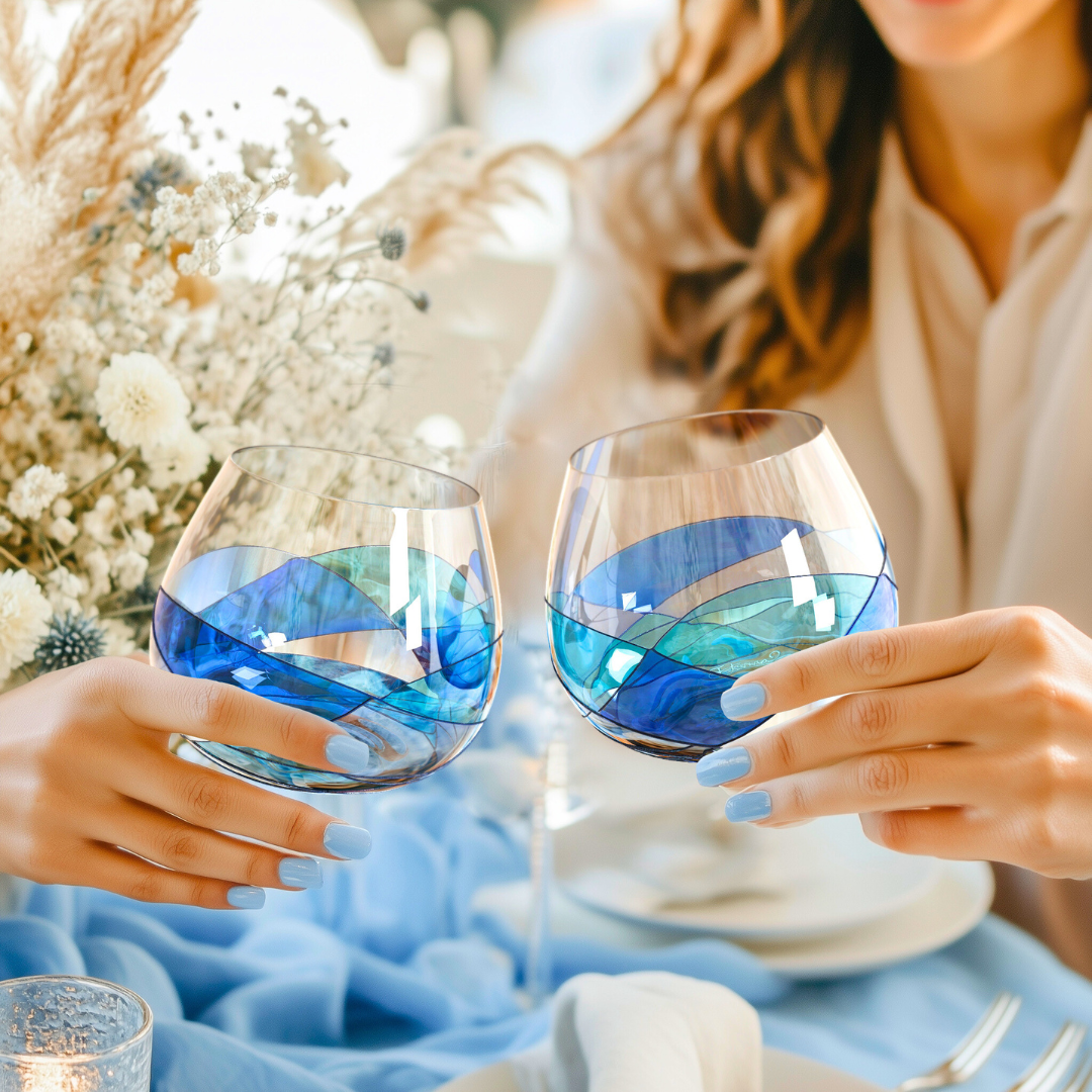 'Nativity' Stemless Balloon Wine Glasses