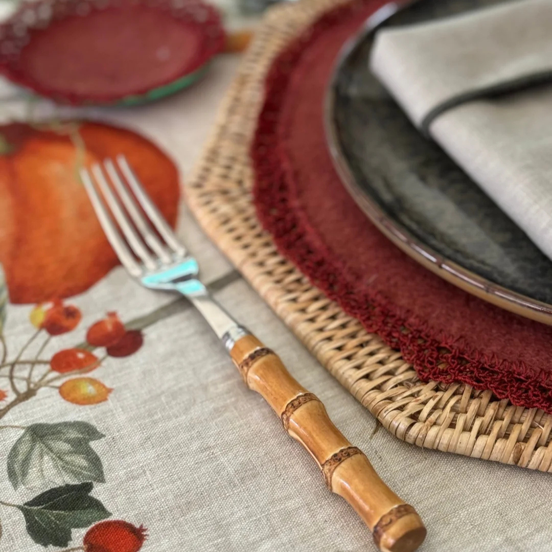 'Burgundy Garden' Tablecloth