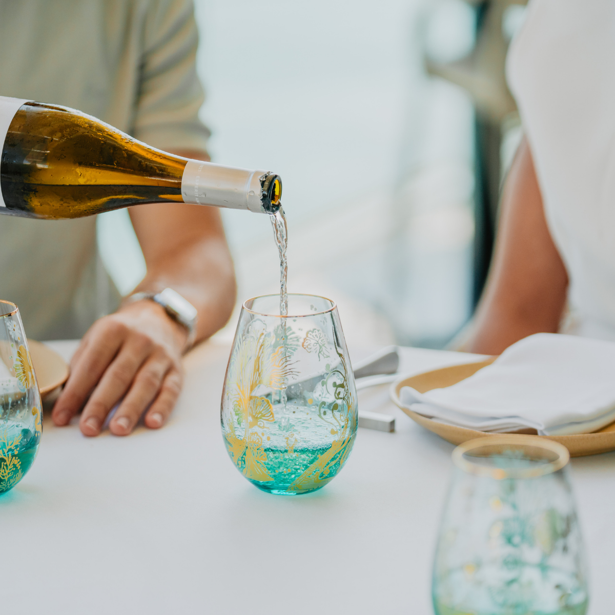 'Ocean Majesty' Stemless Wine Glass