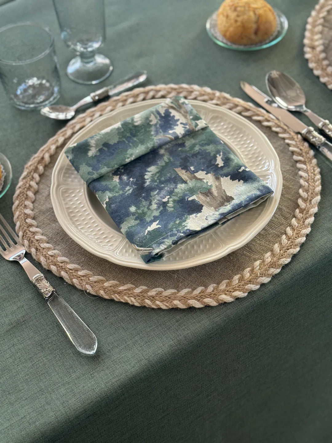 'Kairo Midnight Green' Tablecloth