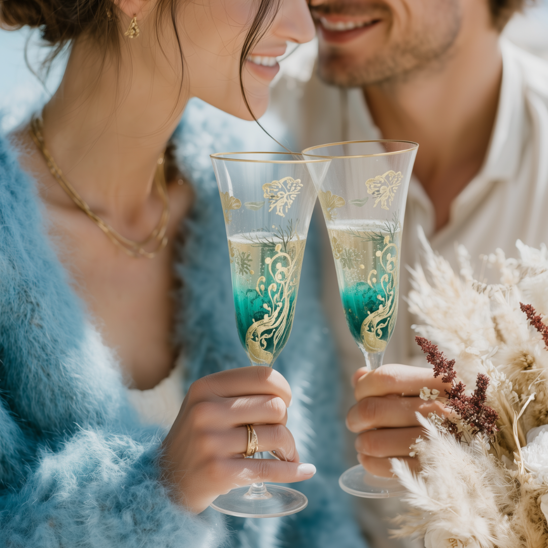 'Ocean Majesty' Champagne Flutes