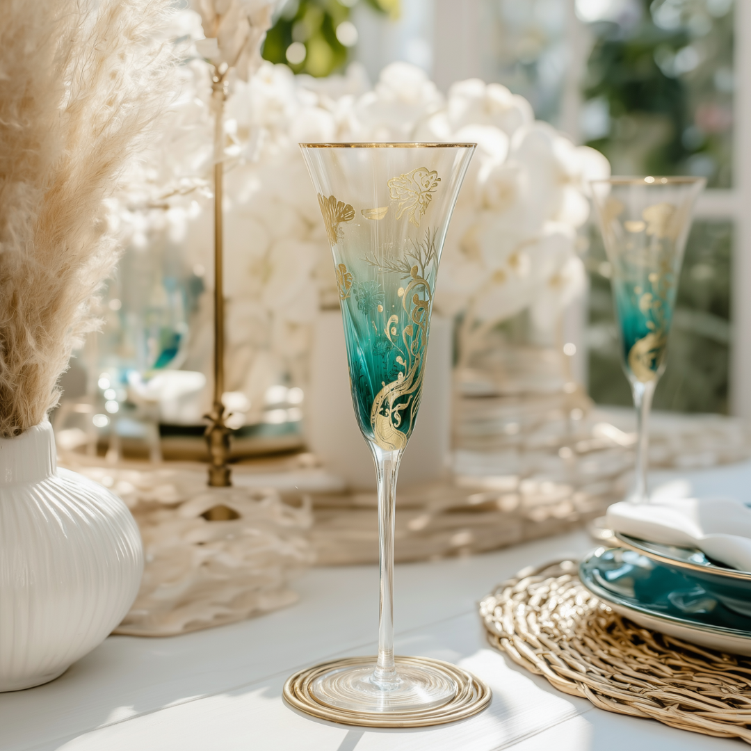 'Ocean Majesty' Champagne Flutes