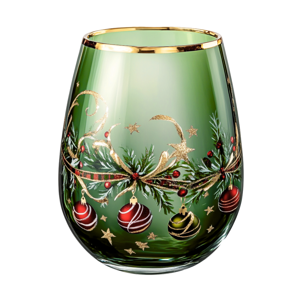 'Ethereal Bloom' Stemless Wine Glass