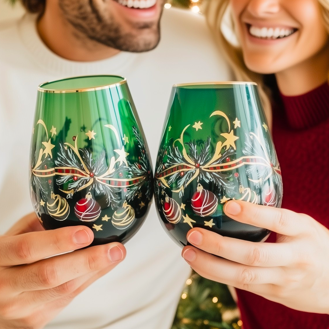 'Ethereal Bloom' Stemless Wine Glass