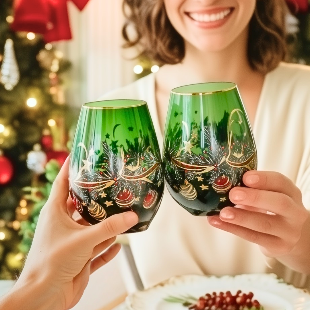 'Ethereal Bloom' Stemless Wine Glass