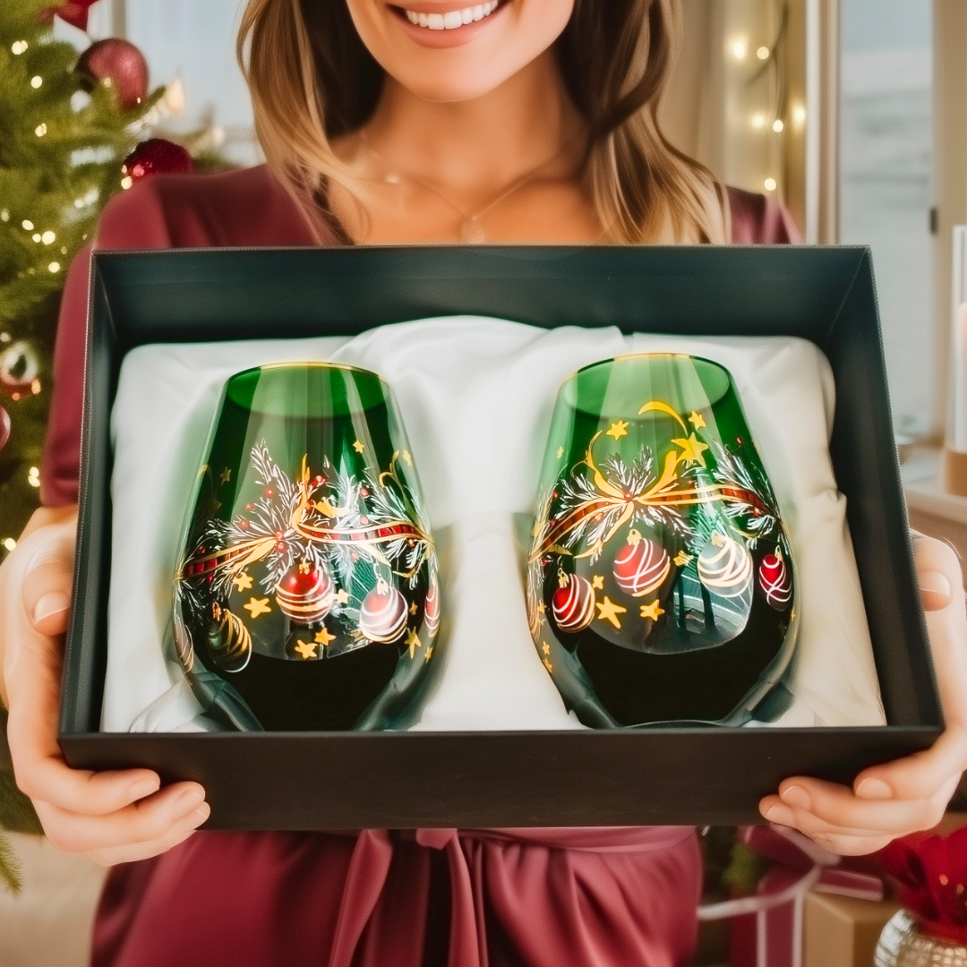 'Ethereal Bloom' Stemless Wine Glass