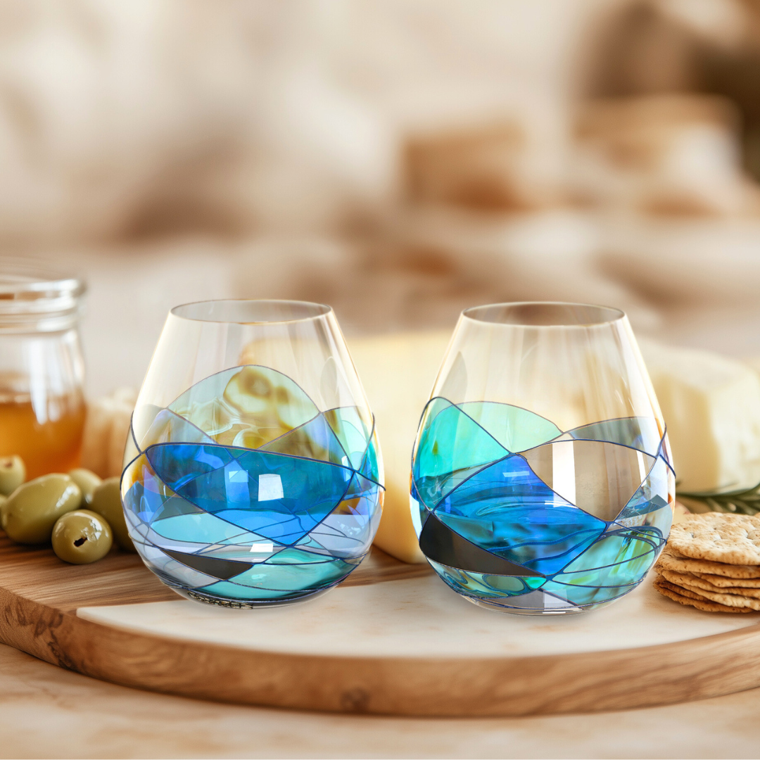 'Nativity' Stemless Goblet Wine Glasses