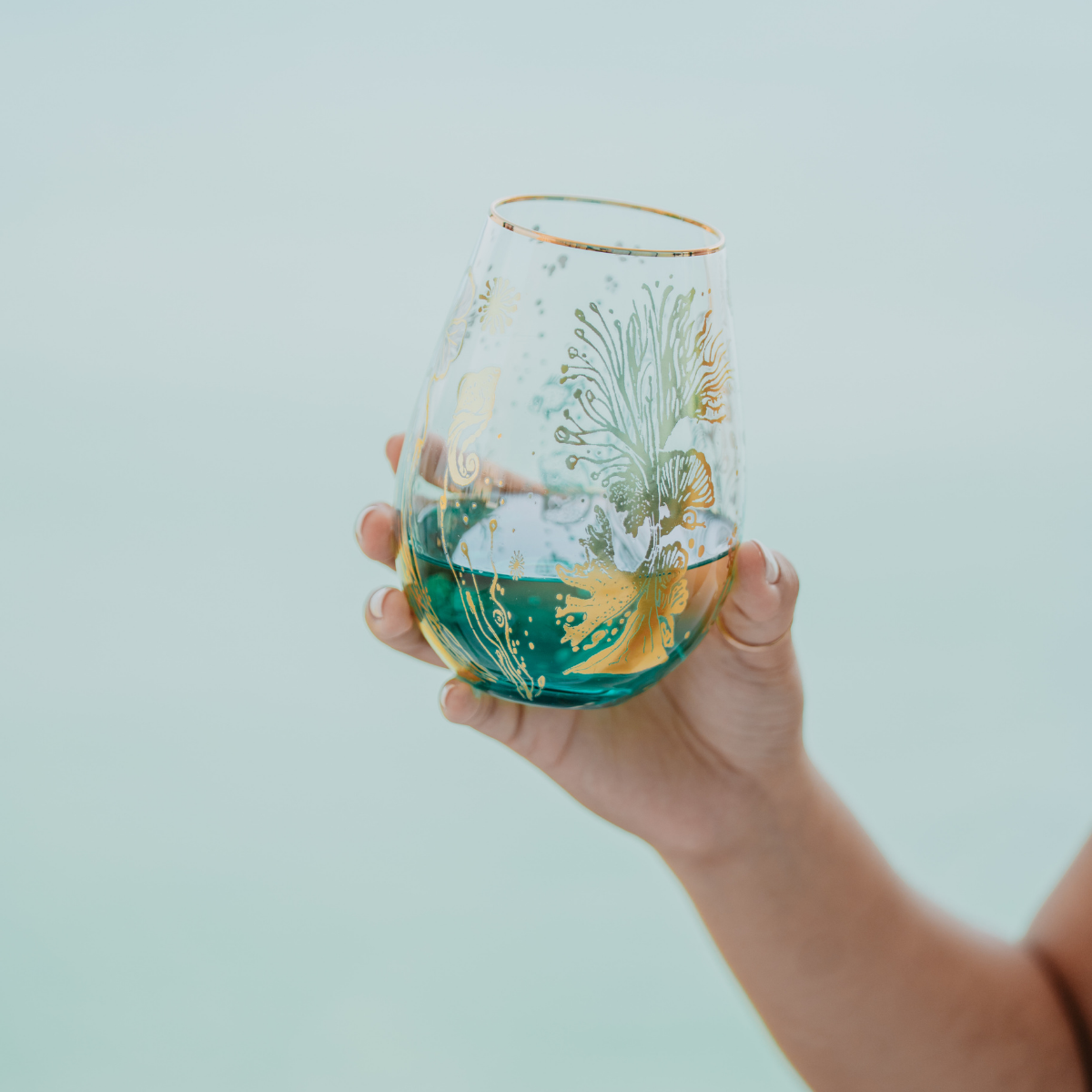 'Ocean Majesty' Stemless Wine Glass
