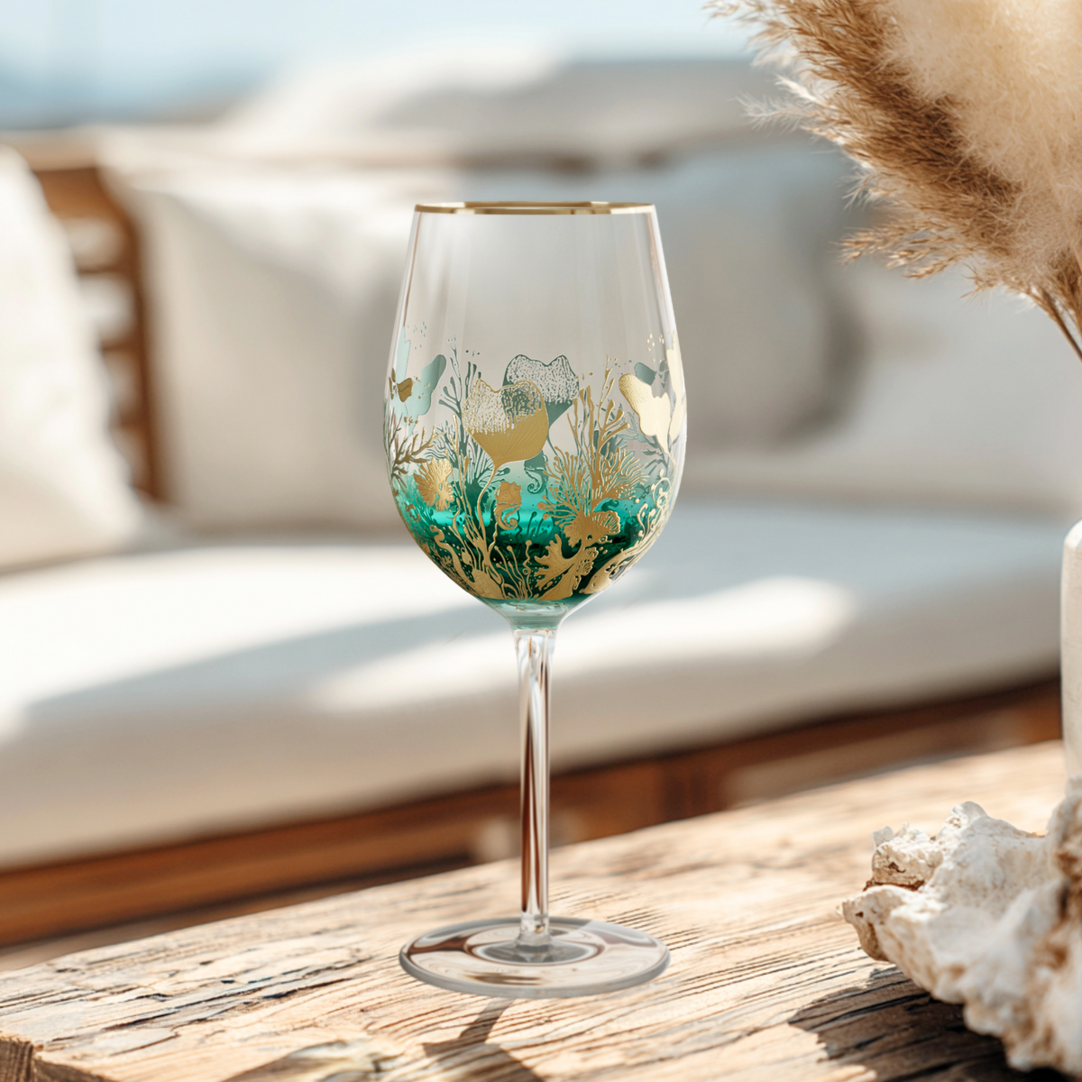 'Ocean Majesty' Goblet Wine Glasses
