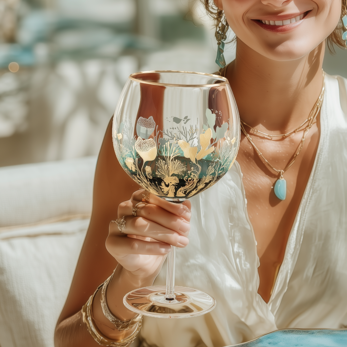 'Ocean Majesty' Balloon Wine Glasses