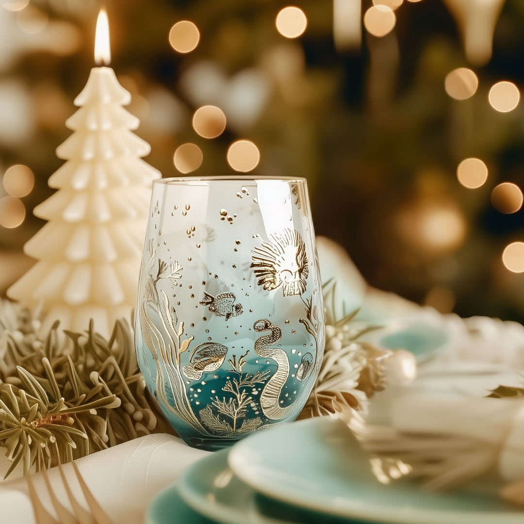 'Ocean Majesty' Stemless Wine Glass