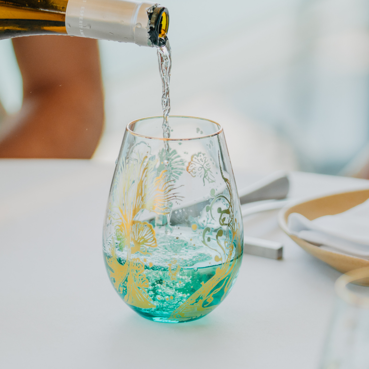 'Ocean Majesty' Stemless Wine Glass