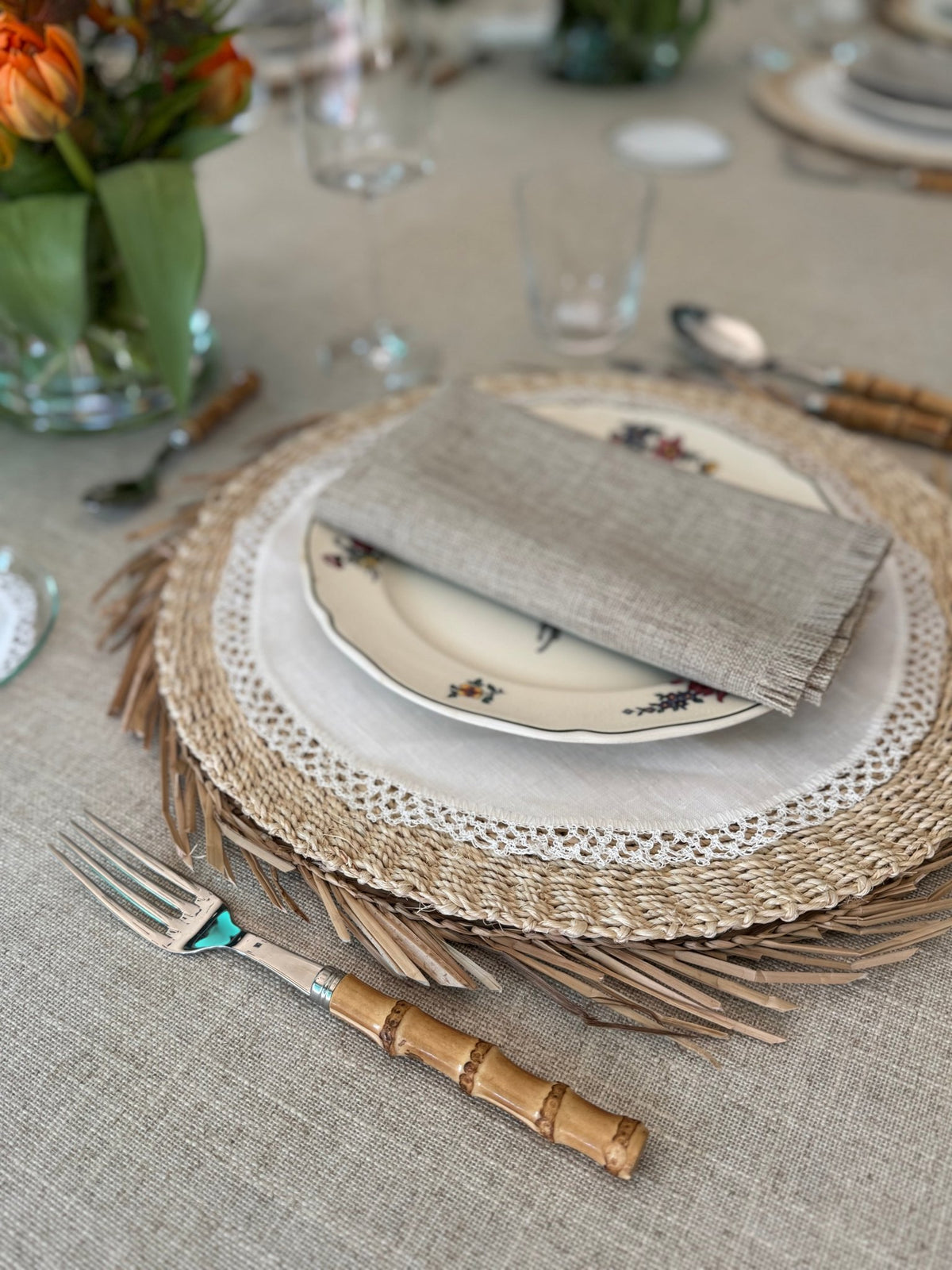 Coated Linen Spill-Resistant Tablecloth