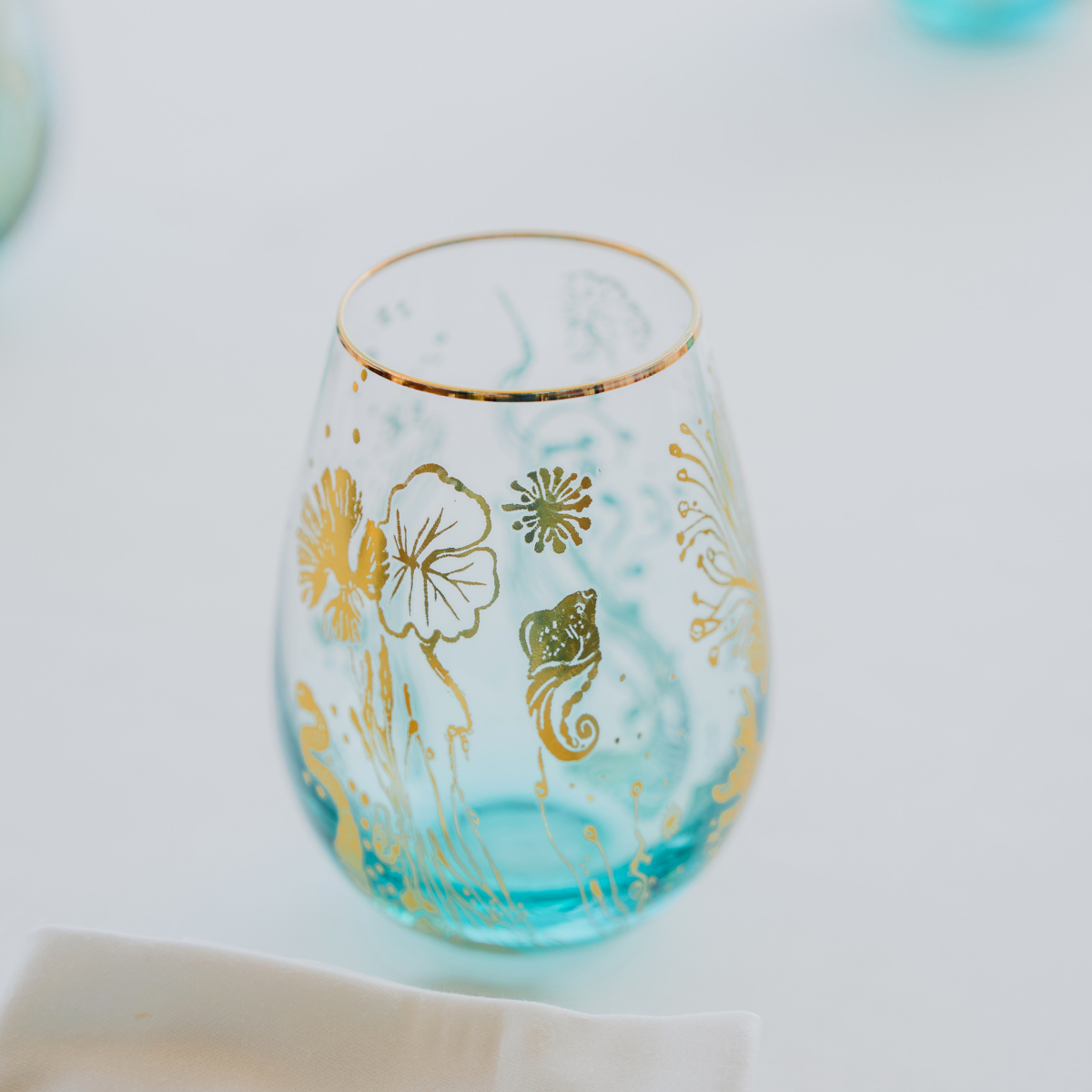 'Ocean Majesty' Stemless Wine Glass