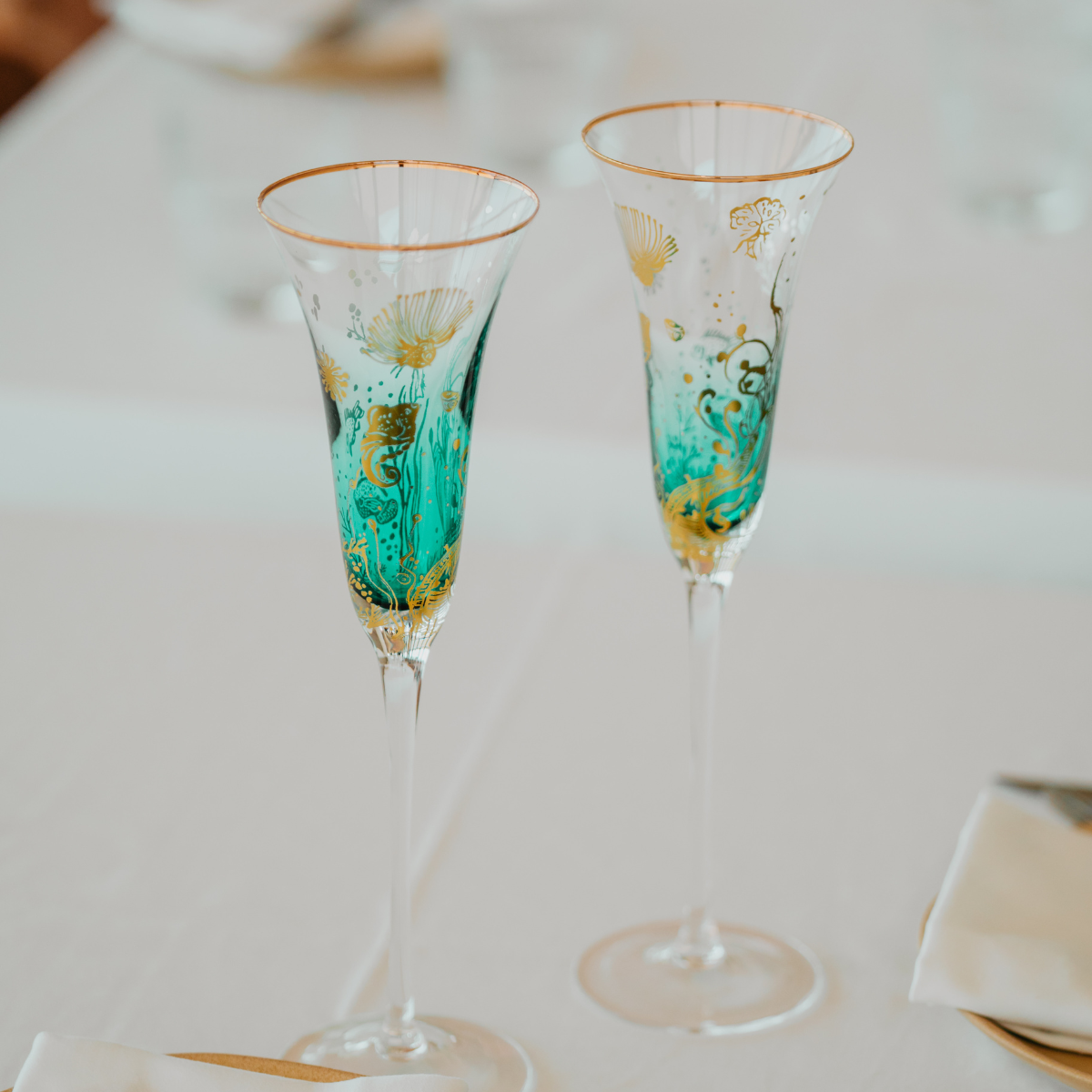 'Ocean Majesty' Champagne Flutes