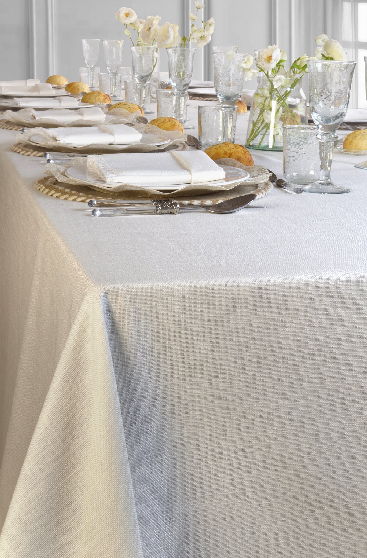 'Linen Ivory' Spill-Resistant Tablecloth