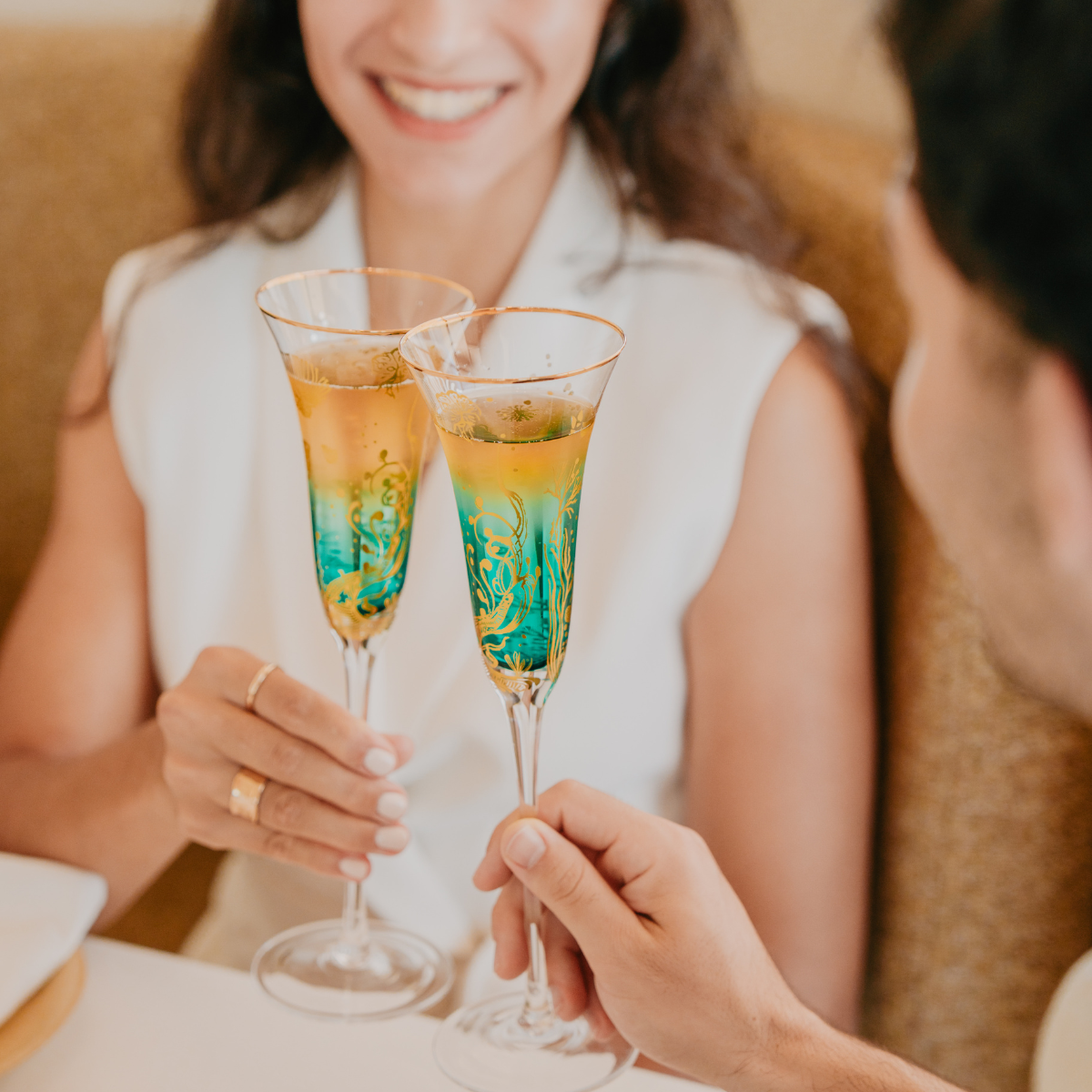 'Ocean Majesty' Champagne Flutes