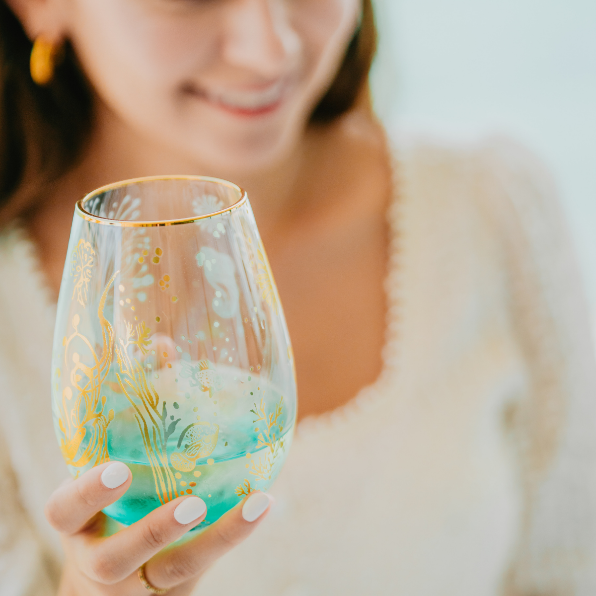'Ocean Majesty' Stemless Wine Glass