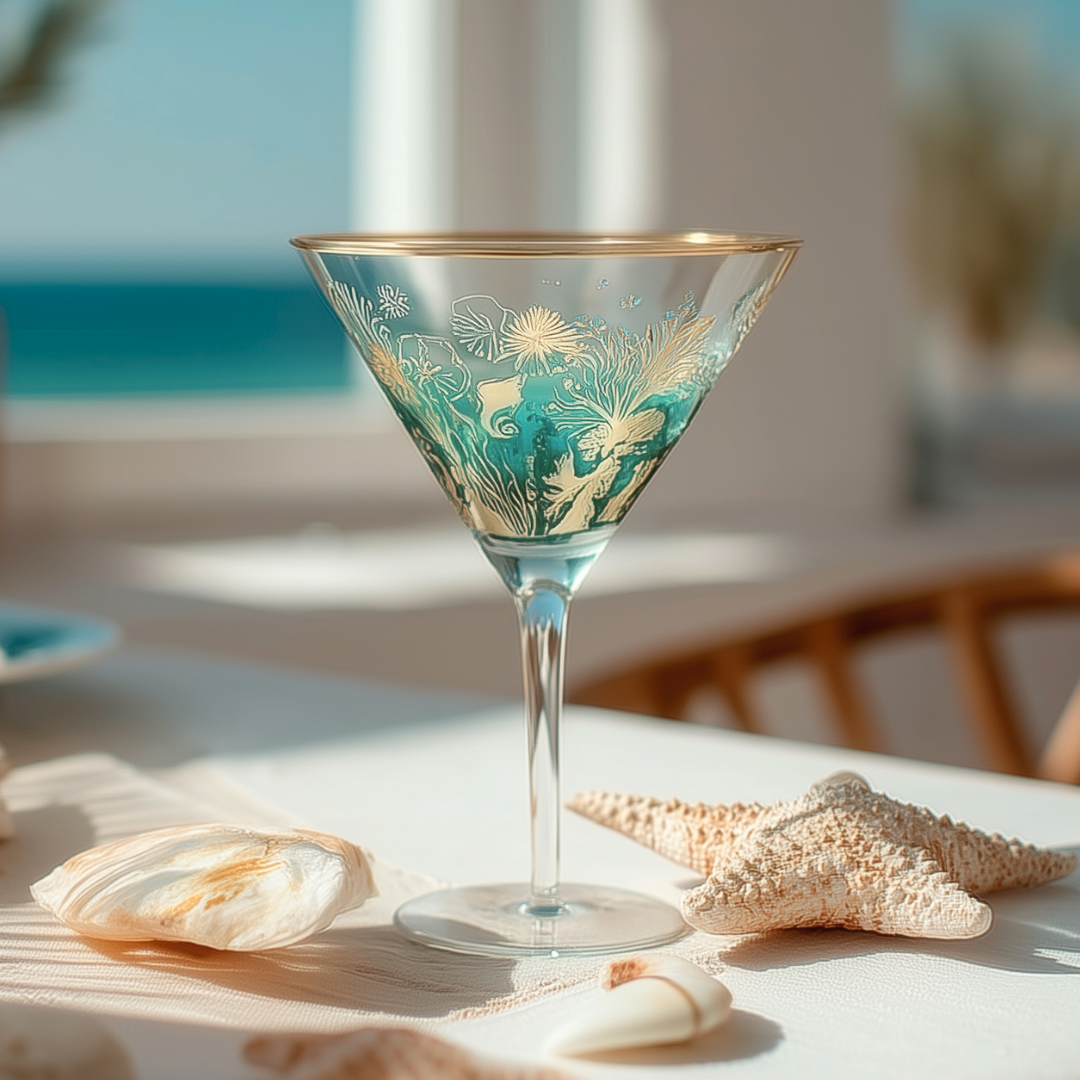 'Ocean Majesty' Martini Glasses