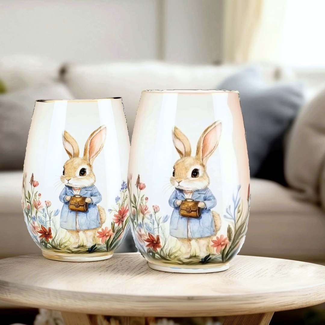 'Bunny Charm' Stemless Wine Glass