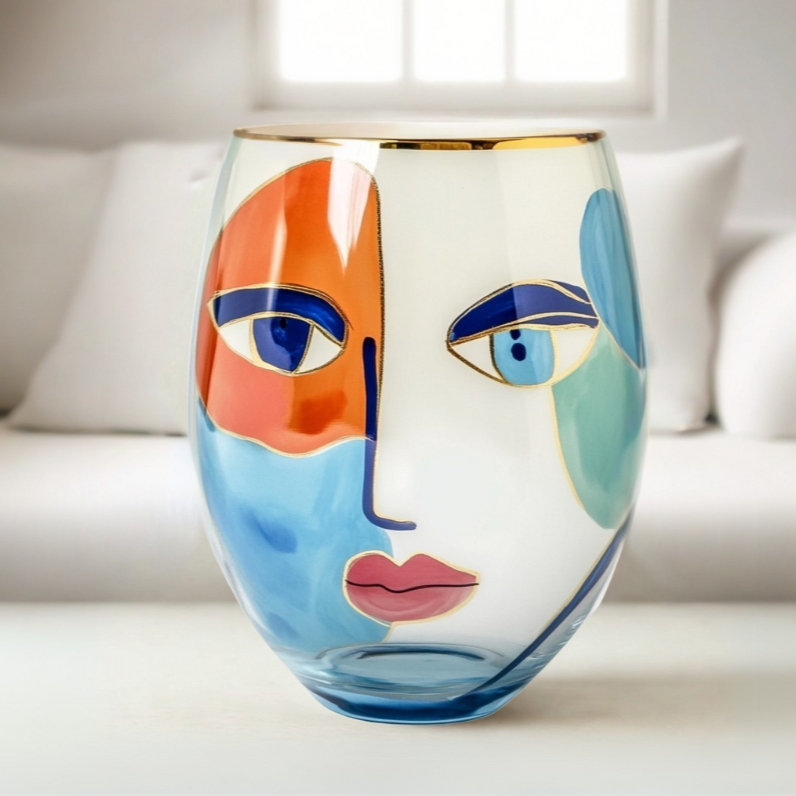 'Artistic Gaze' Stemless Wine Glass