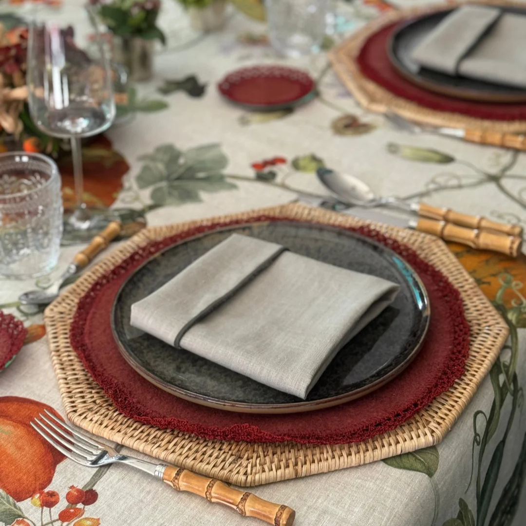 'Burgundy Garden' Tablecloth