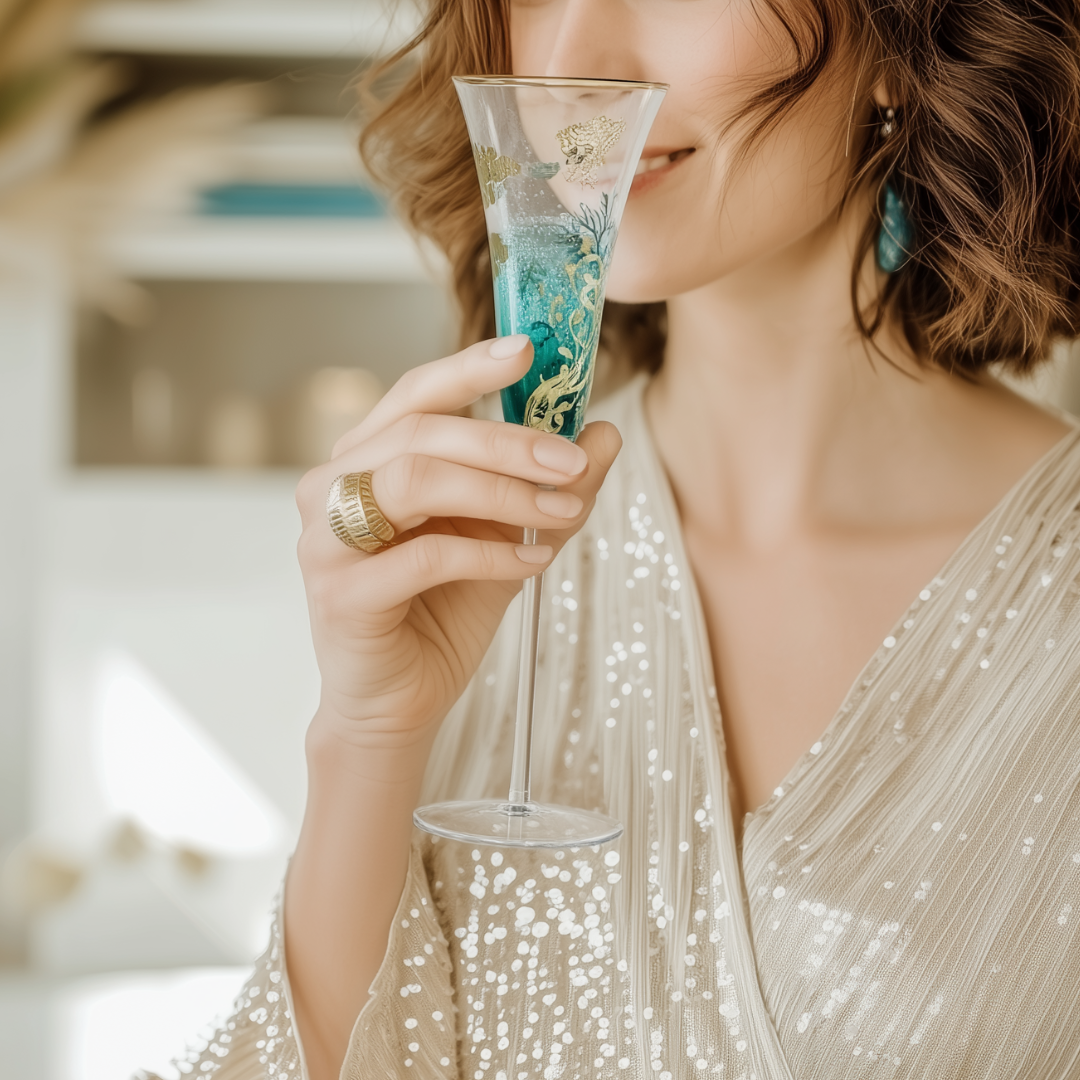 'Ocean Majesty' Champagne Flutes