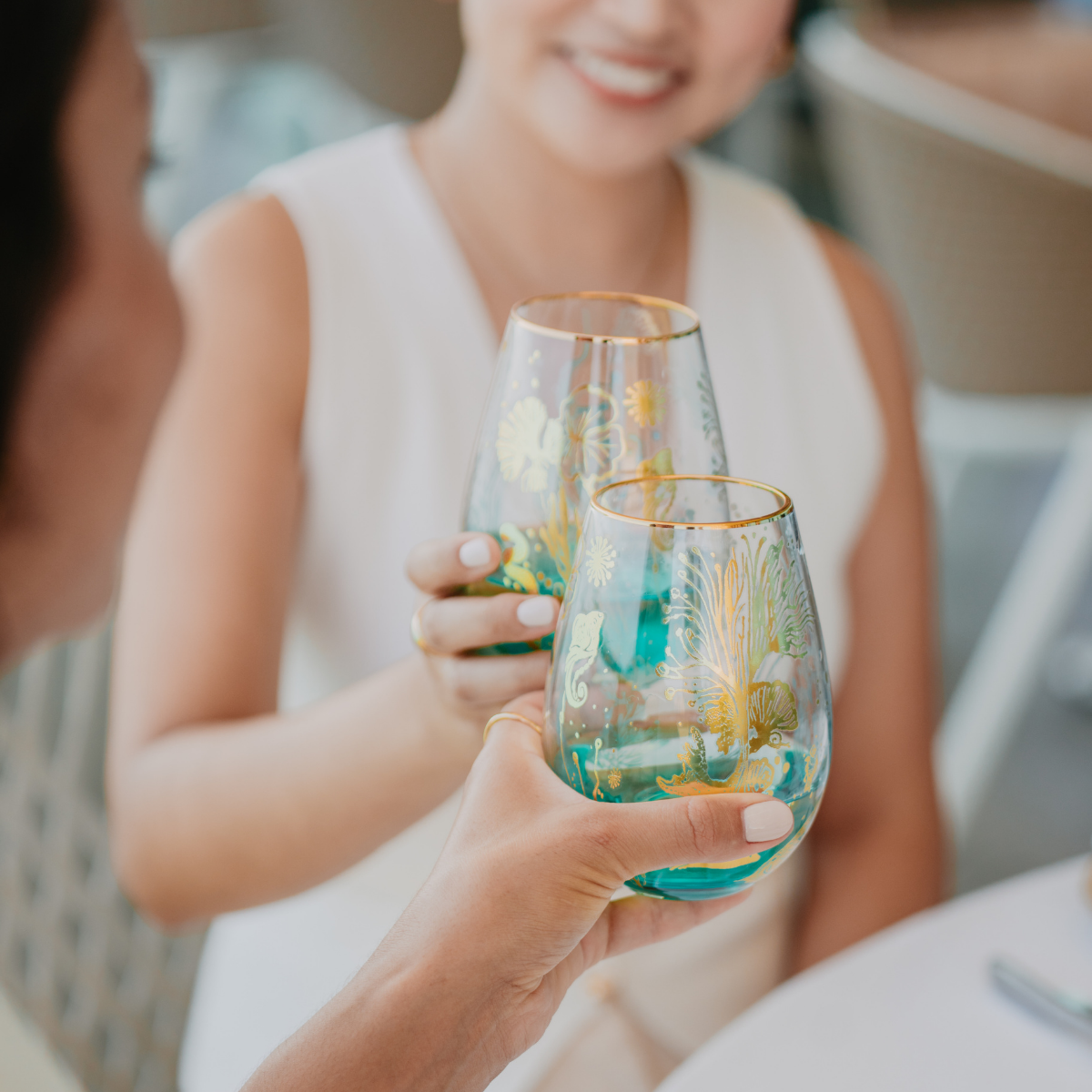 'Ocean Majesty' Stemless Wine Glass