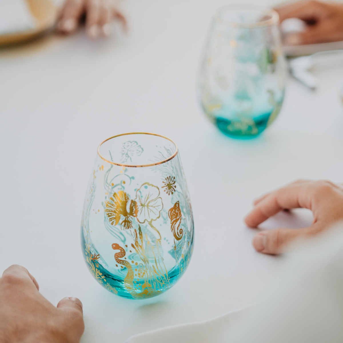 'Ocean Majesty' Stemless Wine Glass