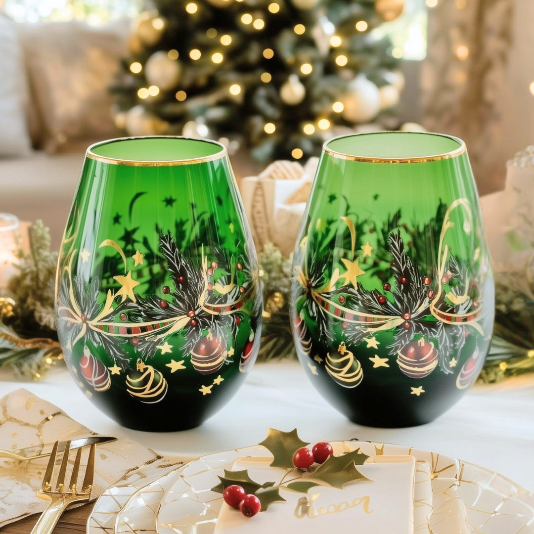 'Ethereal Bloom' Stemless Wine Glass