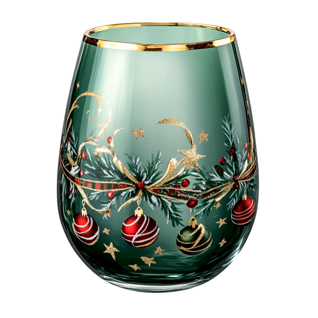'Ethereal Bloom' Stemless Wine Glass