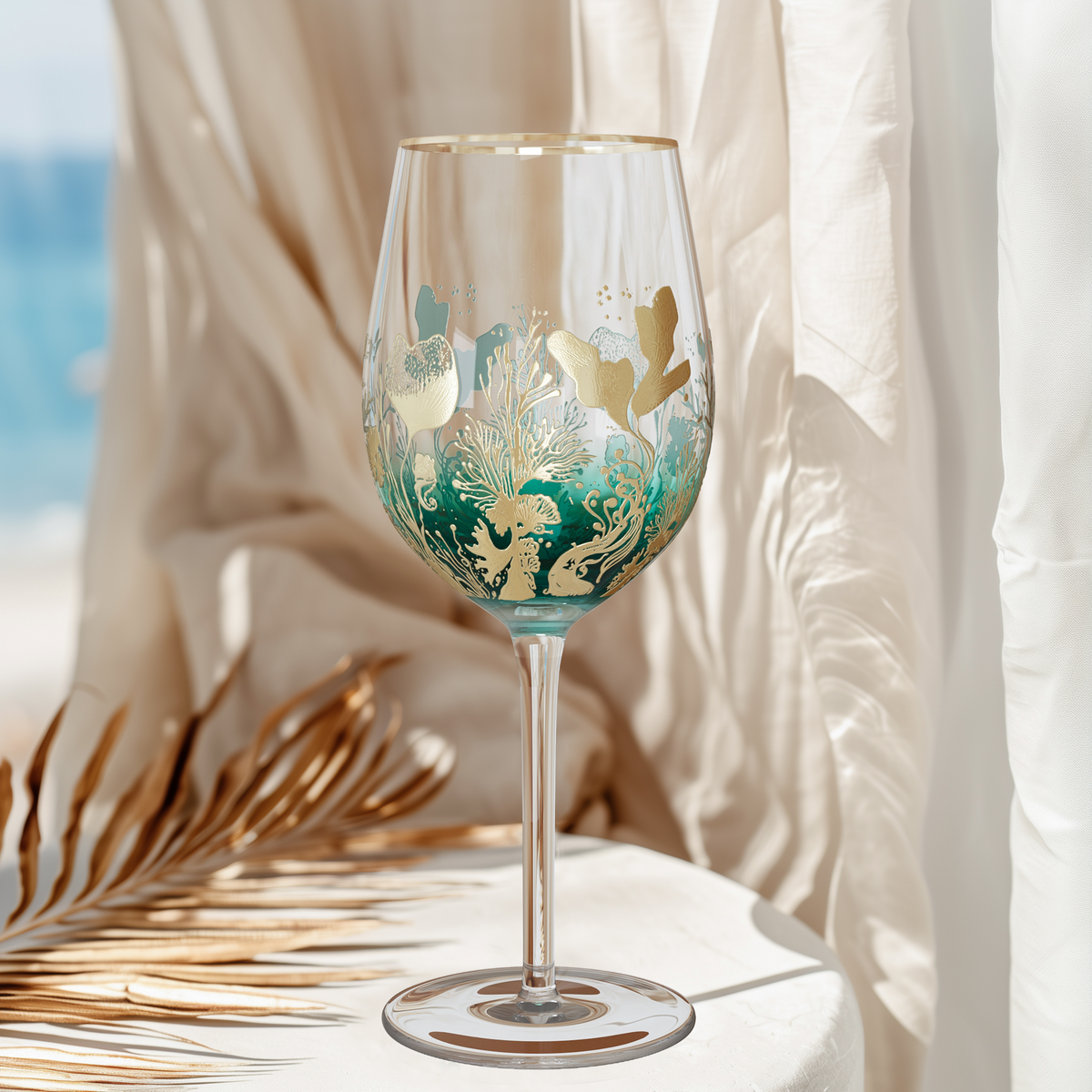 'Ocean Majesty' Goblet Wine Glasses