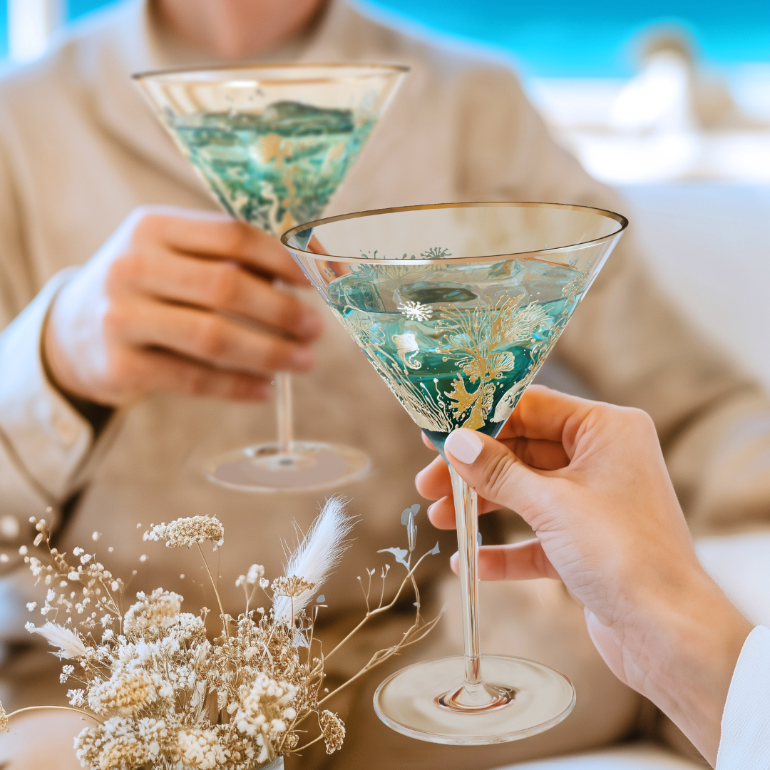 'Ocean Majesty' Martini Glasses