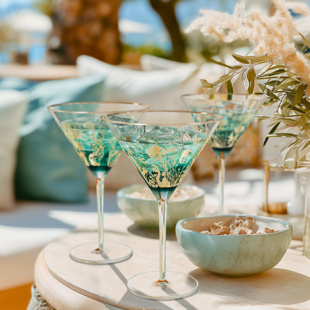 'Ocean Majesty' Martini Glasses