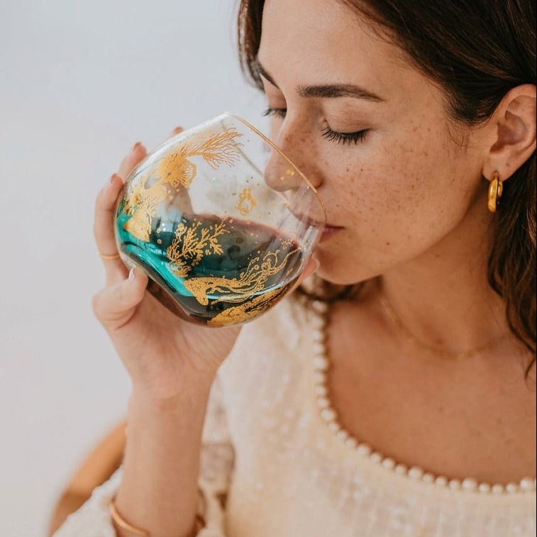 'Ocean Majesty' Stemless Balloon Wine Glasses