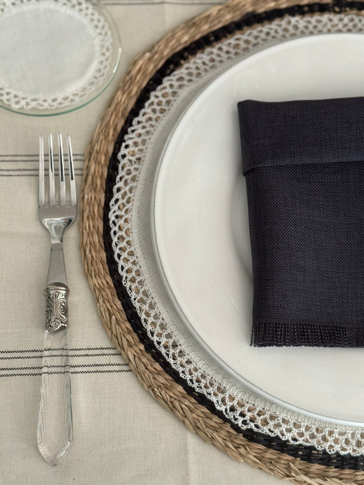 'Black Line' Spill-Resistant Tablecloth