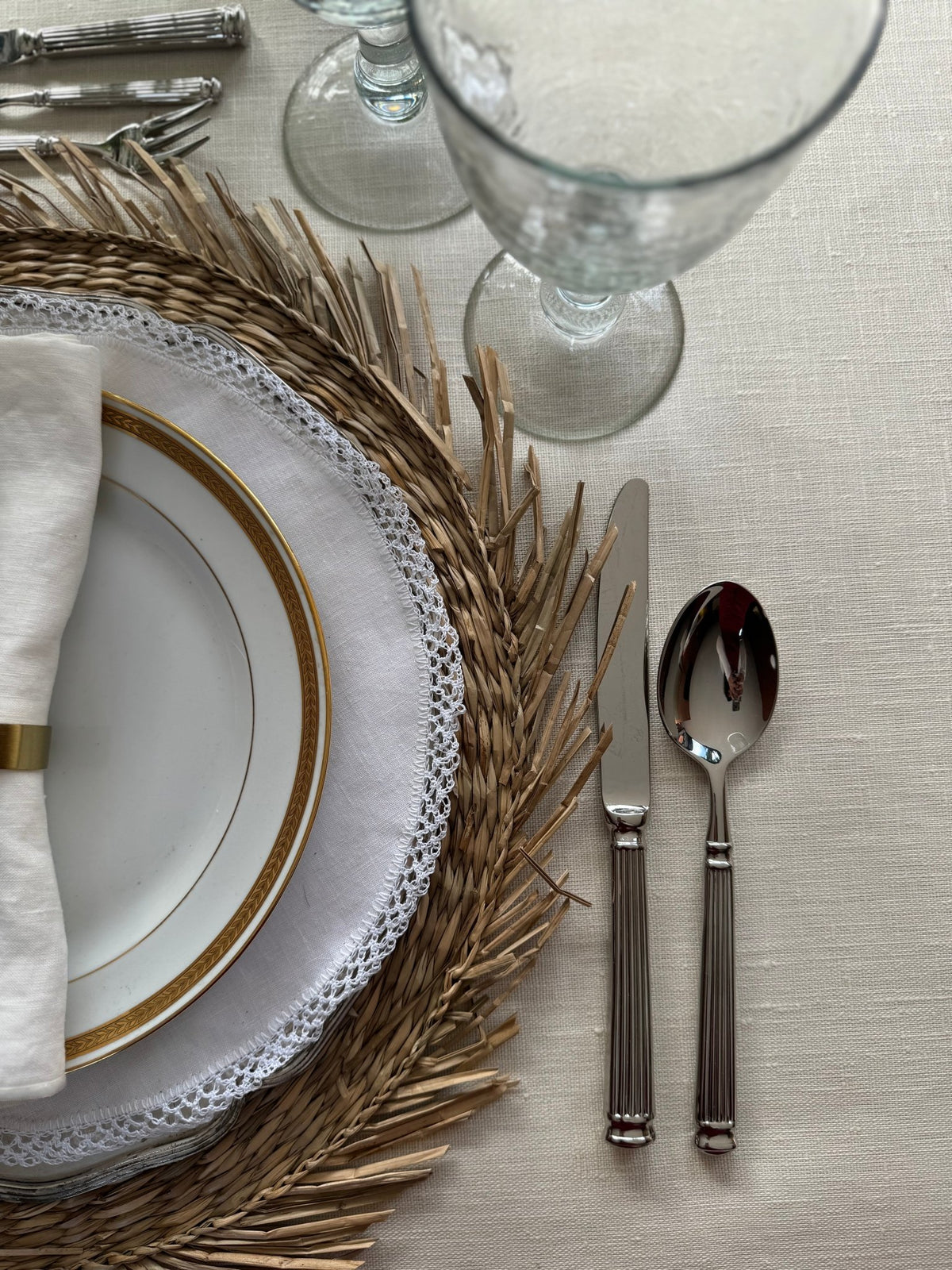 'Linen Ivory' Spill-Resistant Tablecloth