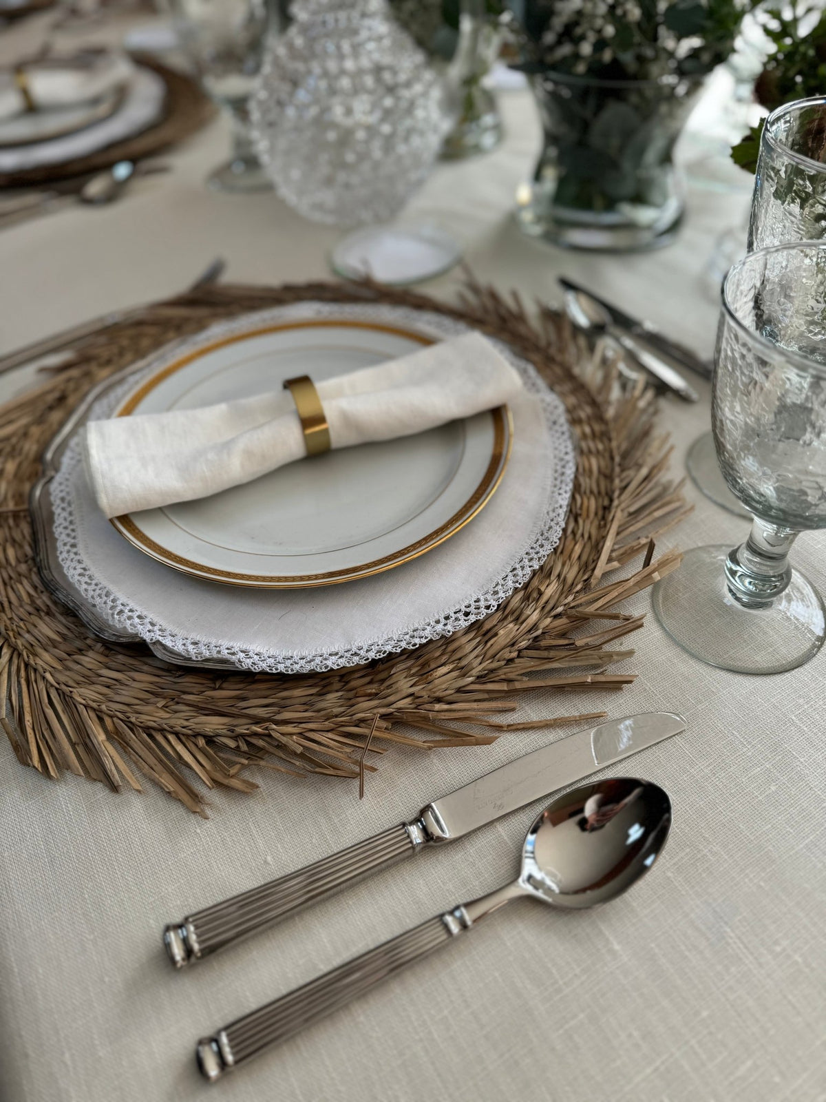 'Linen Ivory' Spill-Resistant Tablecloth