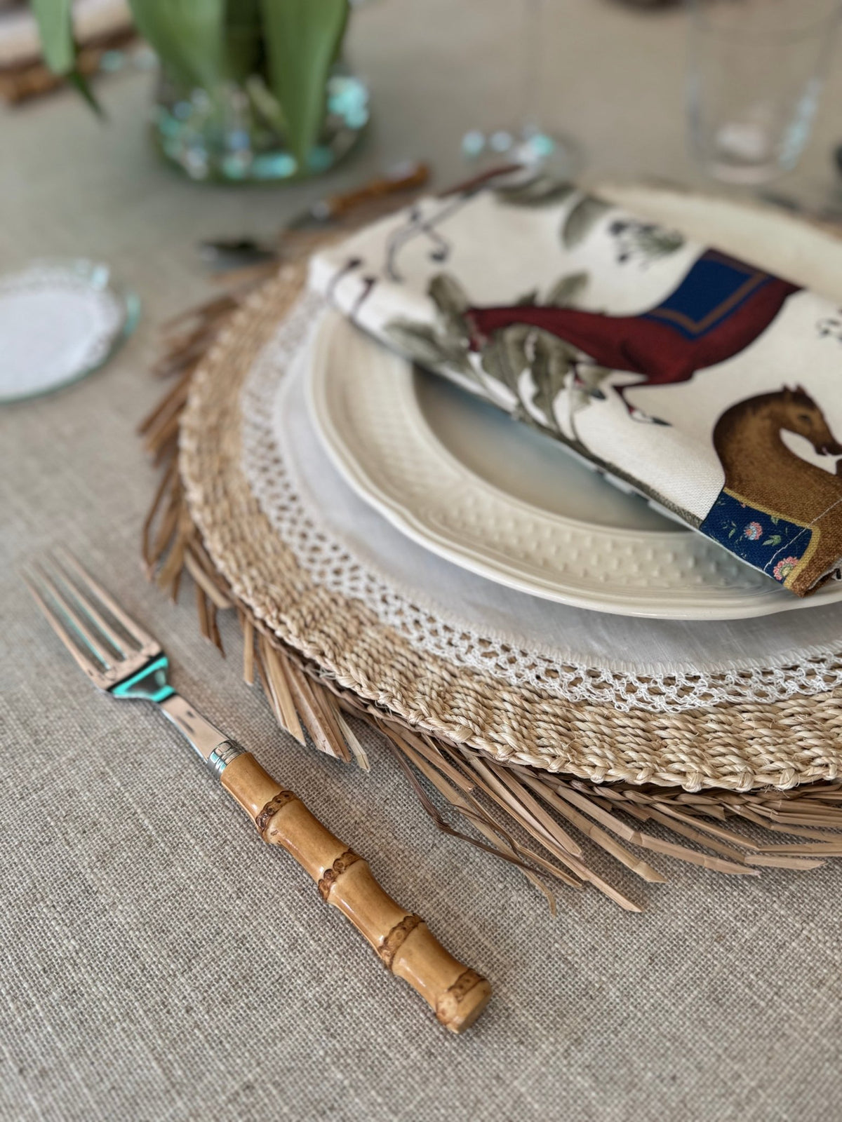 Coated Linen Spill-Resistant Tablecloth