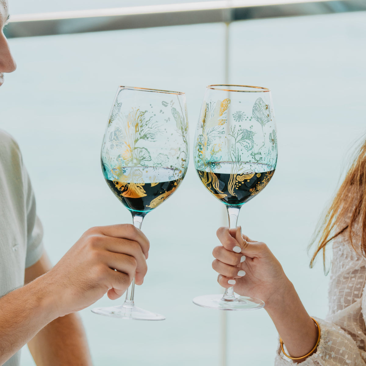 'Ocean Majesty' Goblet Wine Glasses