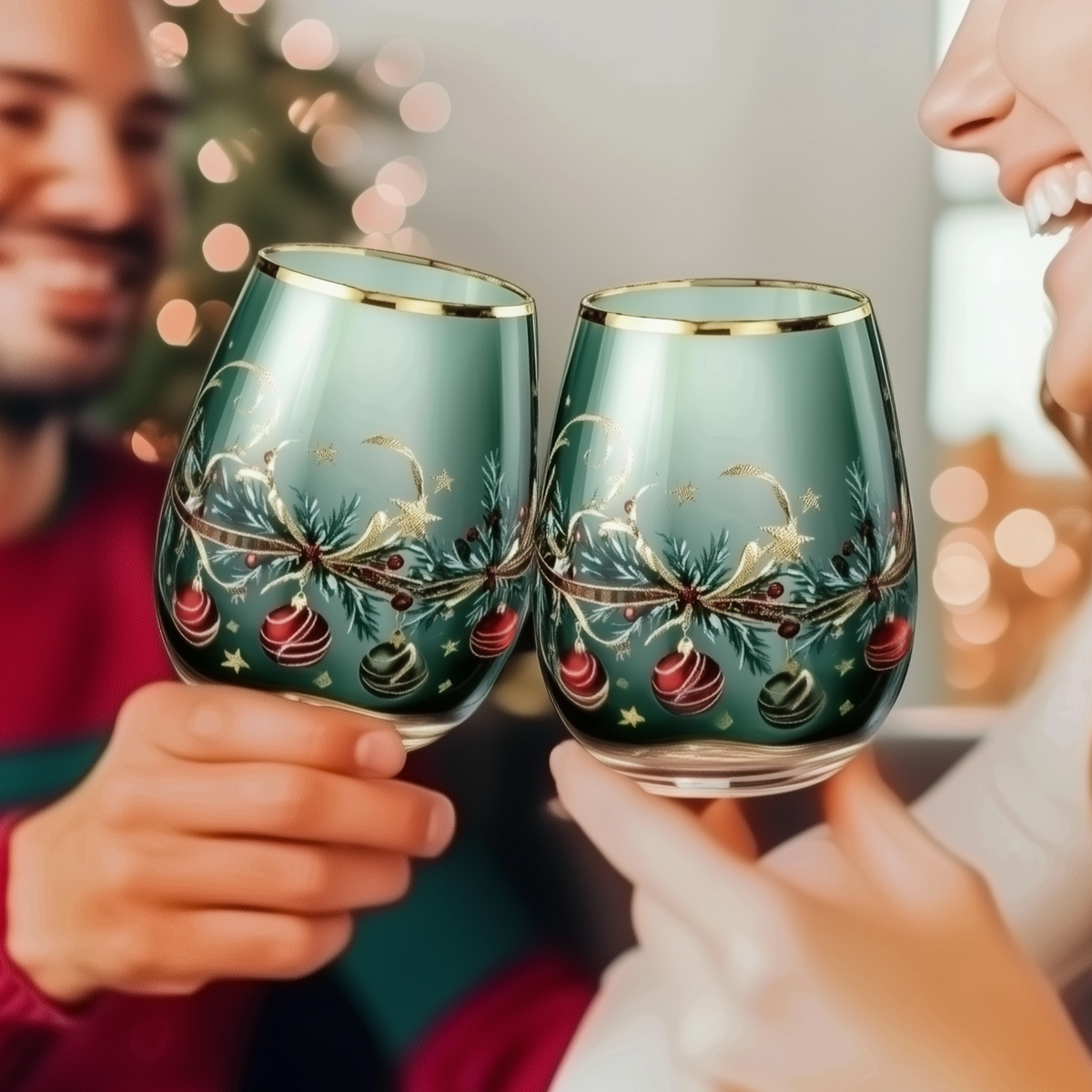 'Ethereal Bloom' Stemless Wine Glass